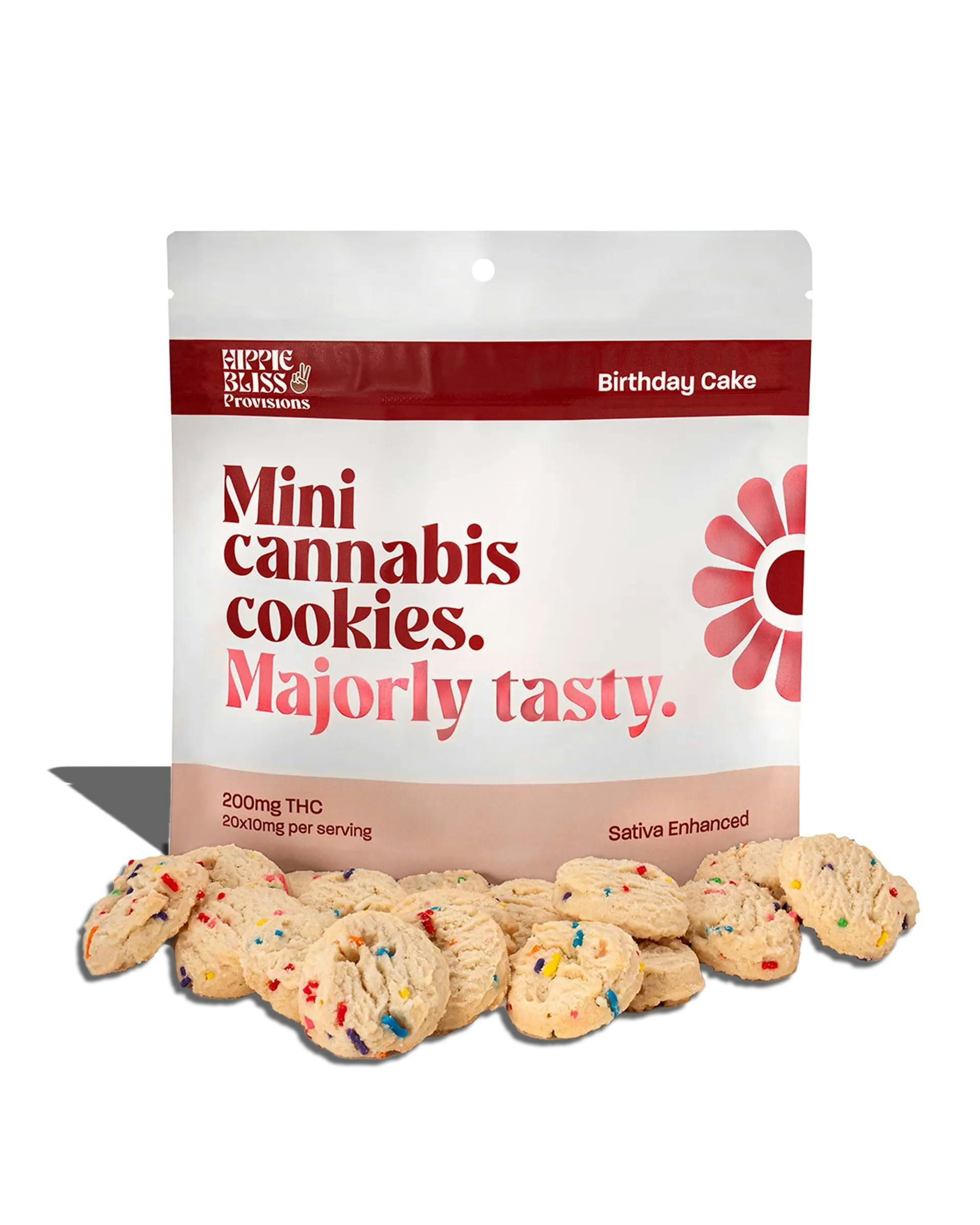 Product: HIPPIE BLISS | MINI CANNABIS COOKIES | BIRTHDAY CAKE | SATIVA | 200MG