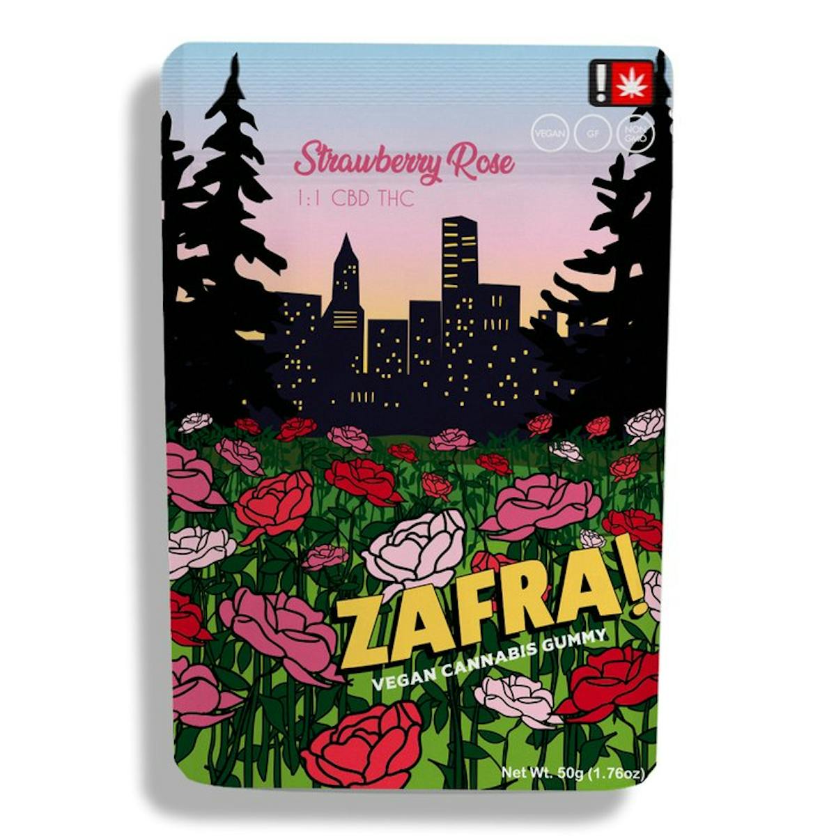 フェネス ぱしゃこれ strawberrygarden Zafra 100mg 1:1 CBD:THC STRAWBERRY ROSE TRANQUILITY Gummies 10pk