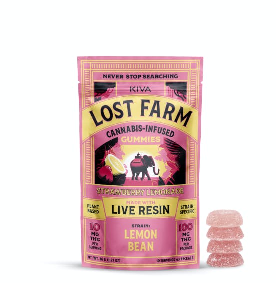 Product CL Kiva Lost Farm Live Resin Gummies - Strawberry Lemonade 100mg (10pk)