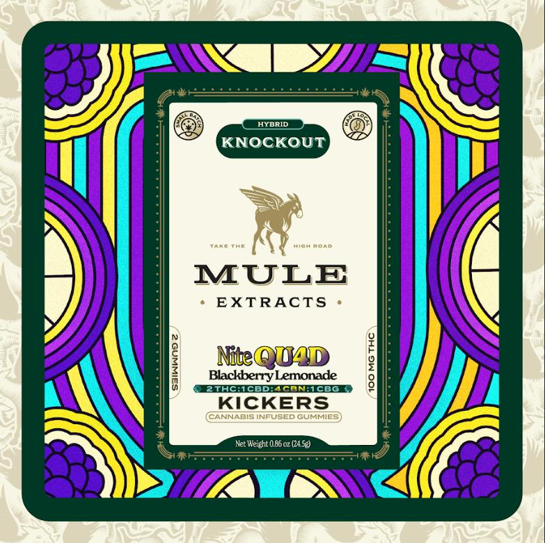 Mule Extracts Blackberry Lemonade NiteQUAD 4:2:1:1 CBN:THC:CBD:CBG (2pk) 100MG