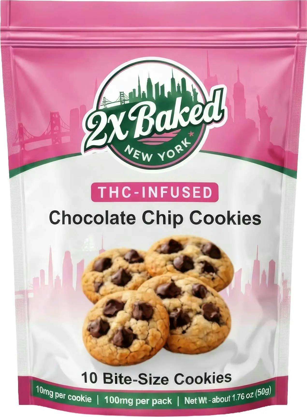 2x Baked - 100mg Cookies - Chocolate Chip
