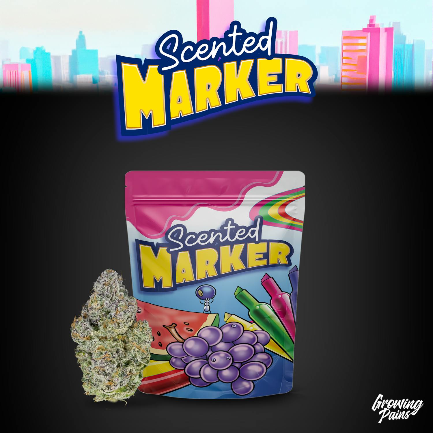 Product: Growing Pains | Pre-Pack - 3.5g, 14g Jar - Scented Marker