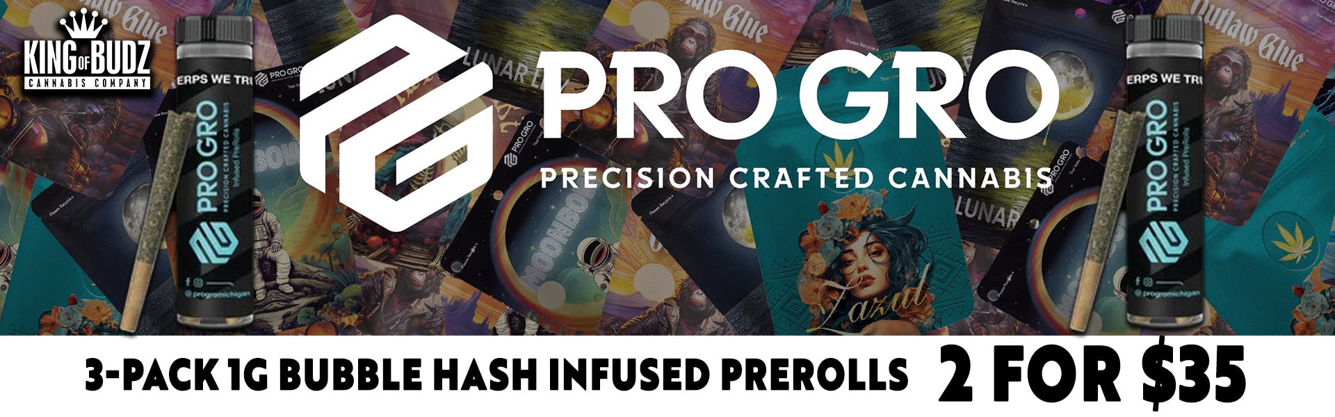 Pro Gro - 3-Pack 1g Bubble Hash Infused Prerolls - 2/$35
