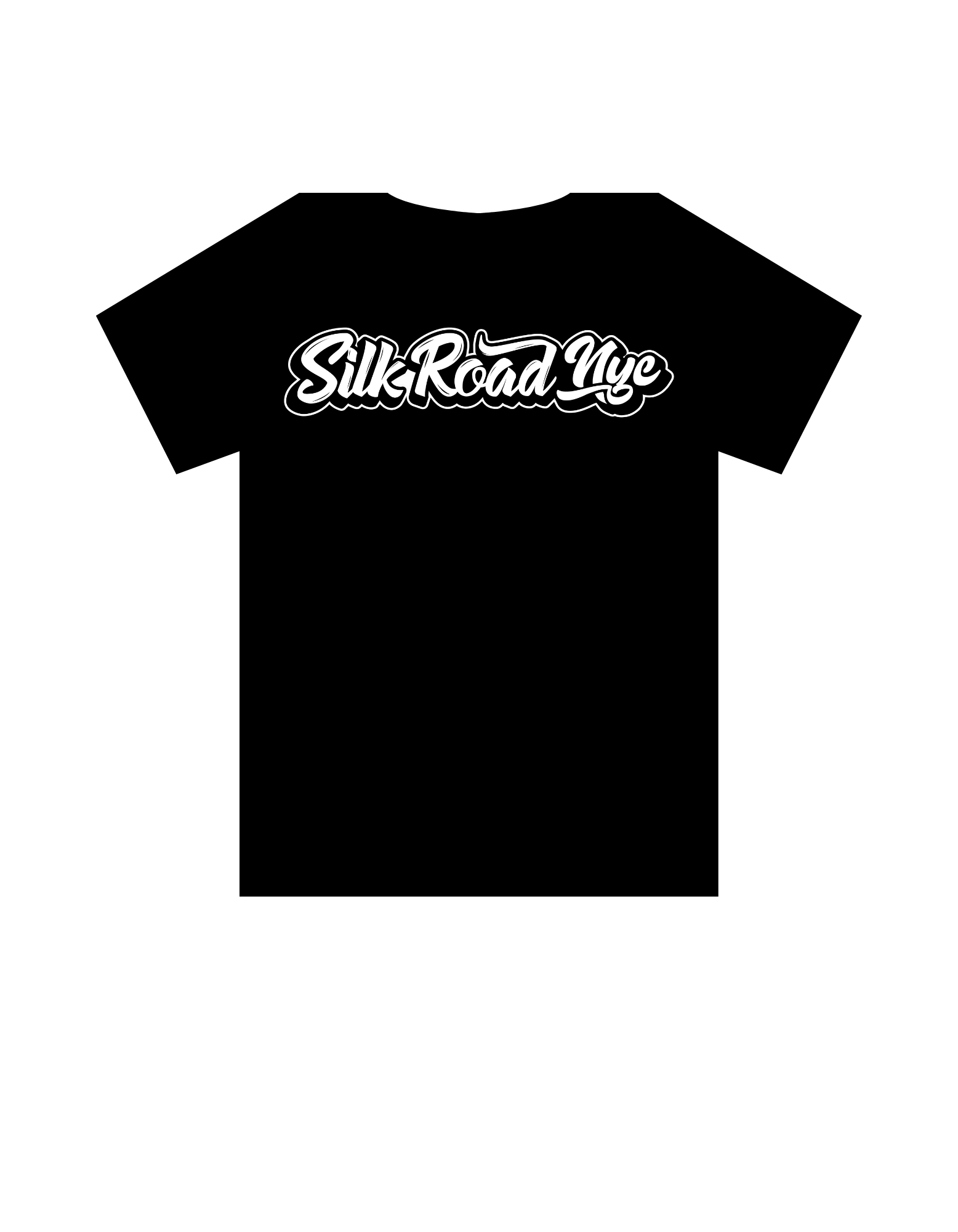 Silk Road NYC- Centered White Logo- Black T Shirts- Medium by Silk Road NYC