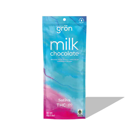 gron | Live Rosin Infused Milk Chocolate | Sativa | 10mg/Serving | 100mg Bar-active