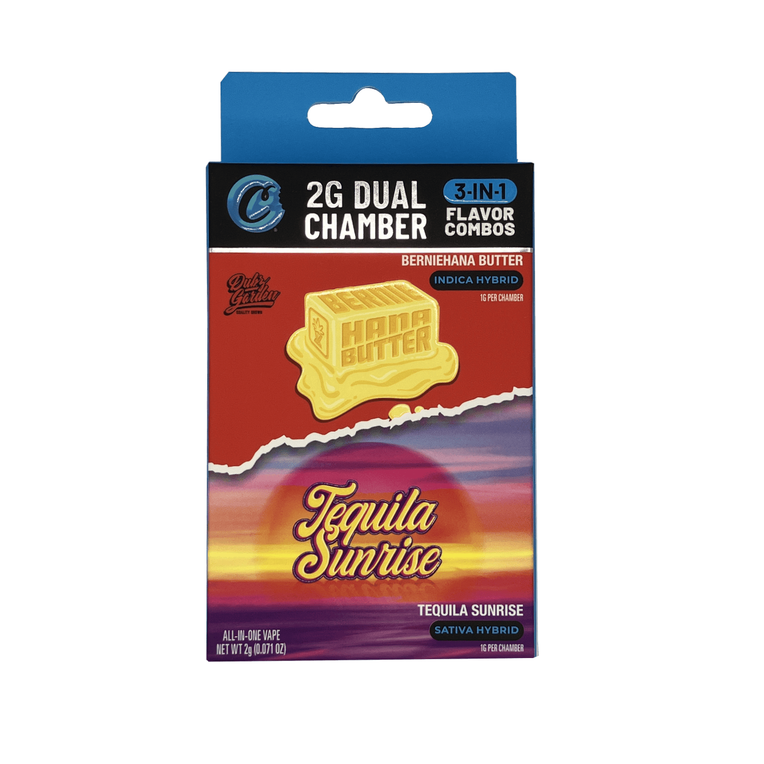 Product: Cookies | Dual Chamber Disposable - 2g - Bernie Hanna Butter + Tequila Sunrise