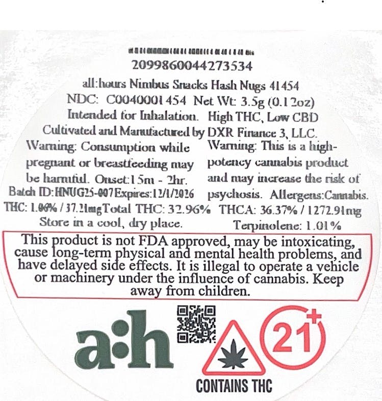 all:hours Nimbus Snacks Hash Nugs 41454 | INSA Inc. Hartford