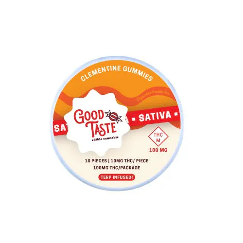 Good Taste | Clementine Sativa Rosin Gummies | 100mg (10pk)-active