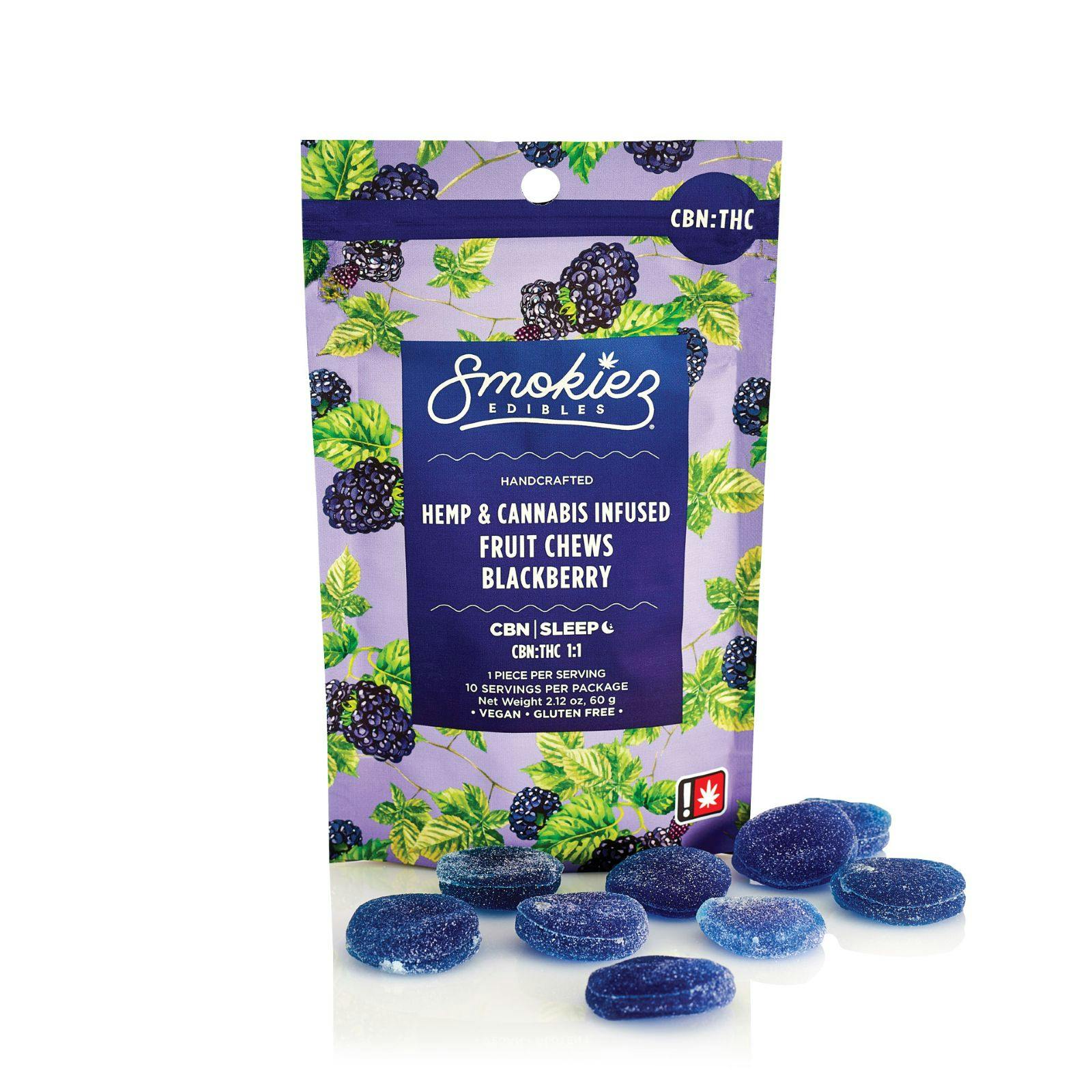 Smokiez | Blackberry THC:CBN Fruit Chew Gummies