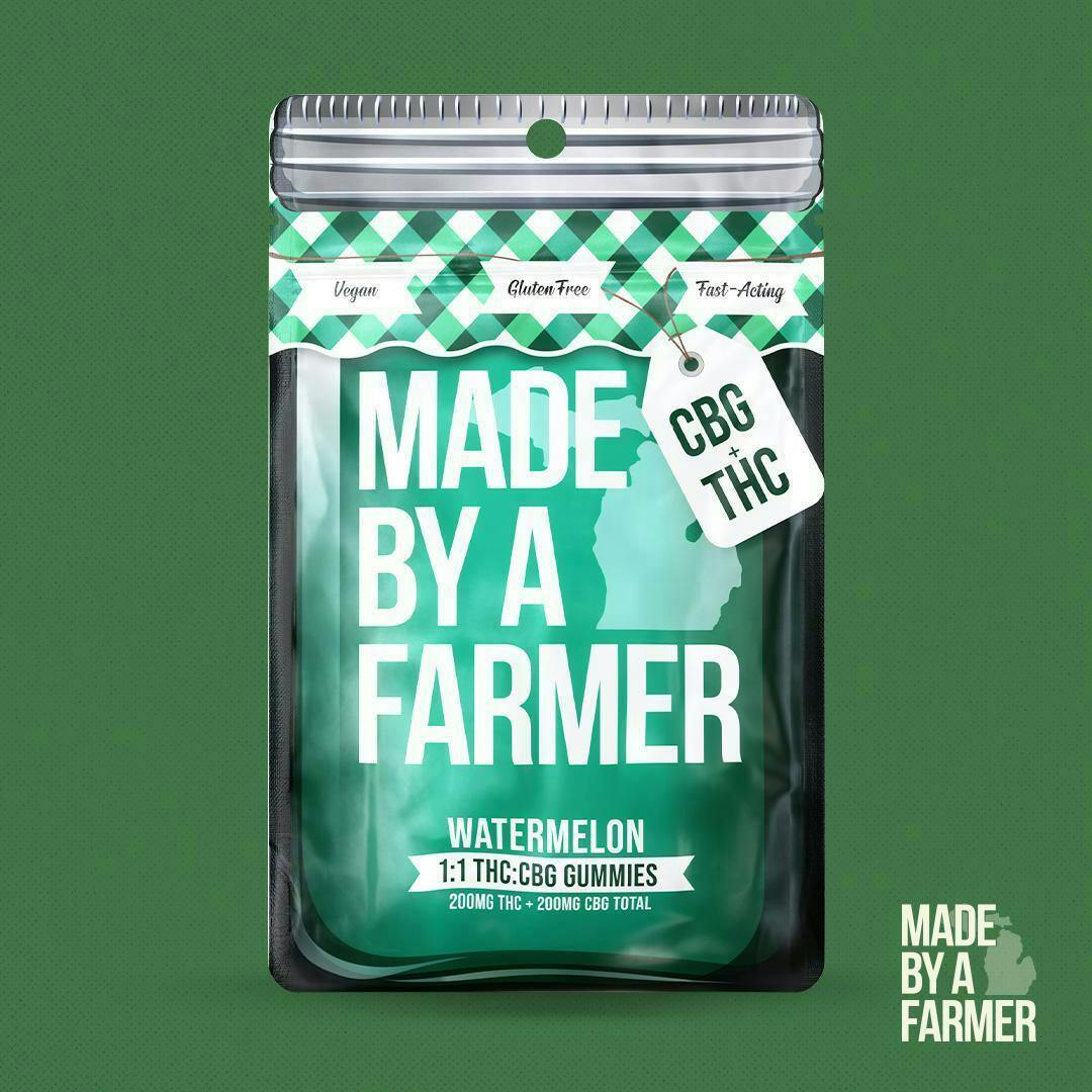 Made By A Farmer - 200mg THC : 200mg CBG Gummies - Watermelon