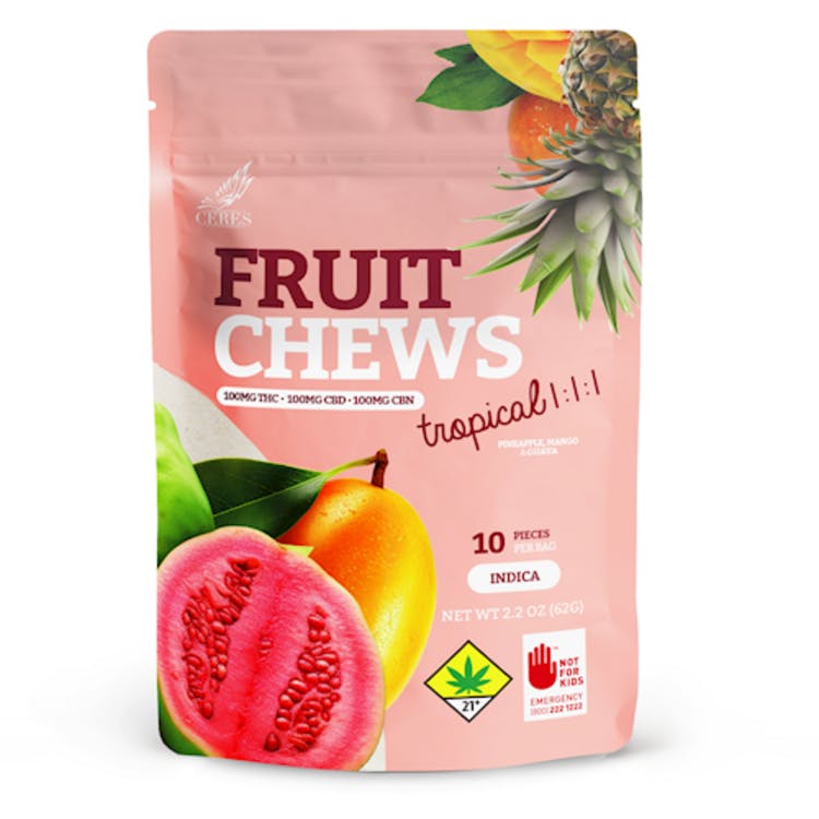 Buy Ceres Garden CERES Fruit Chews 1:1:1 THC:CBD:CBN 300mg