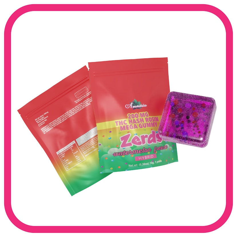 Zerds | 200mg Hash Rosin Single Gummy | Watermelon Freeze