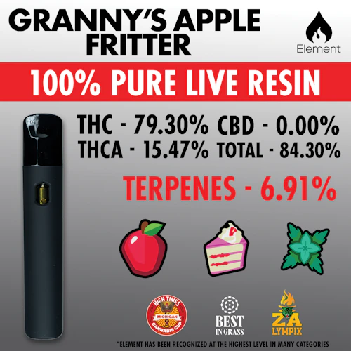 Element - 1g Live Resin Disposable - Granny's Apple Fritter