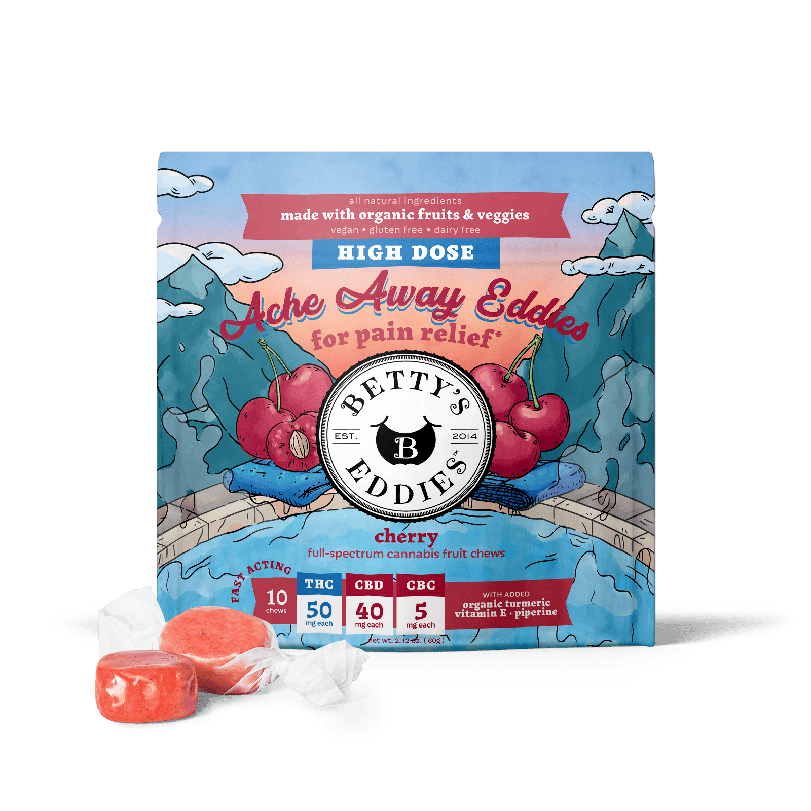Shop Betty's Eddies Ache Away | Cherry - 50mg/500mg Total [10pk