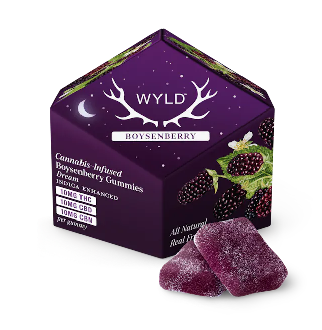 Wyld Gummies Boysenberry 1 THC : 1 CBD : 1 CBN 10pk/100mg (indica, 2.8g)