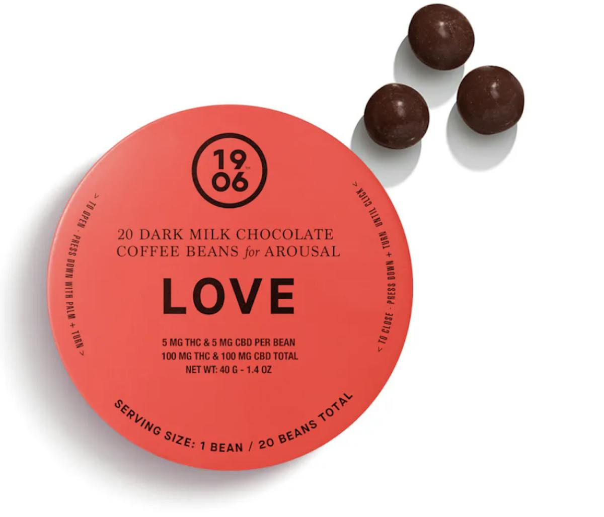 Photo of 1906 – Love Dark Chocolate Coffee Beans – 100mg