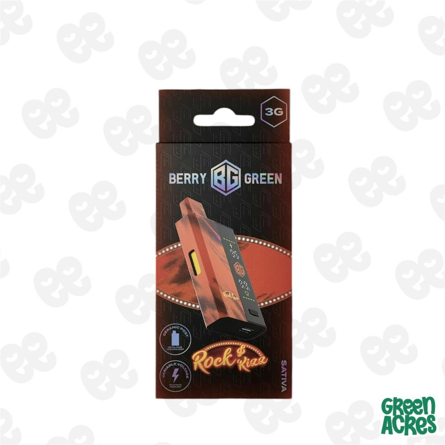 Berry Green: Rock & Rizz 3G Vape Disposable | Green Acres - Michigan Ave