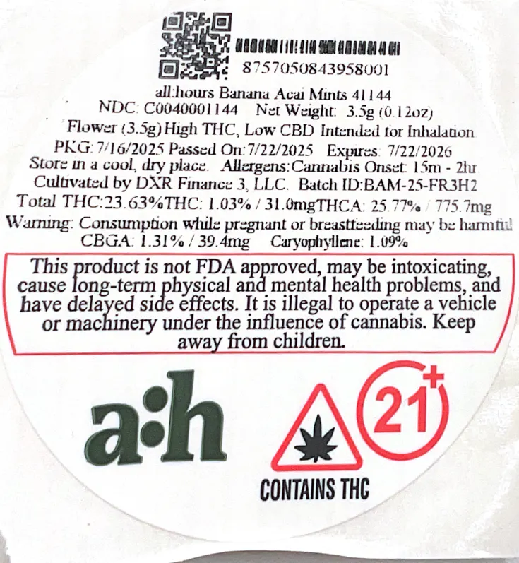 all:hours Banana Acai Mints 41144 | Debbie's Dispensary LLC