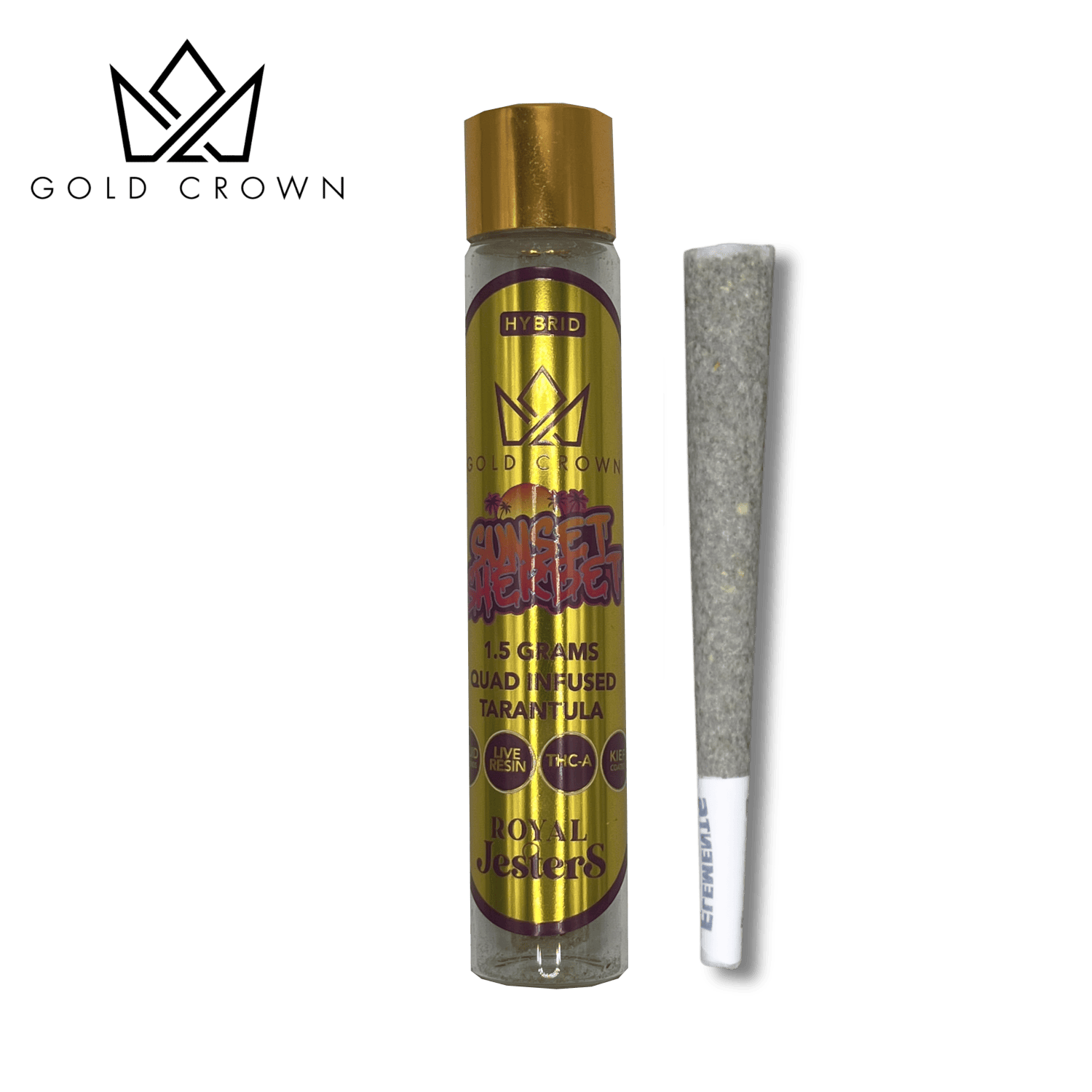 Gold Crown | Jesters Live Resin Infused Pre-Roll - 1.5g - Sunset Sherbet (Hybrid)