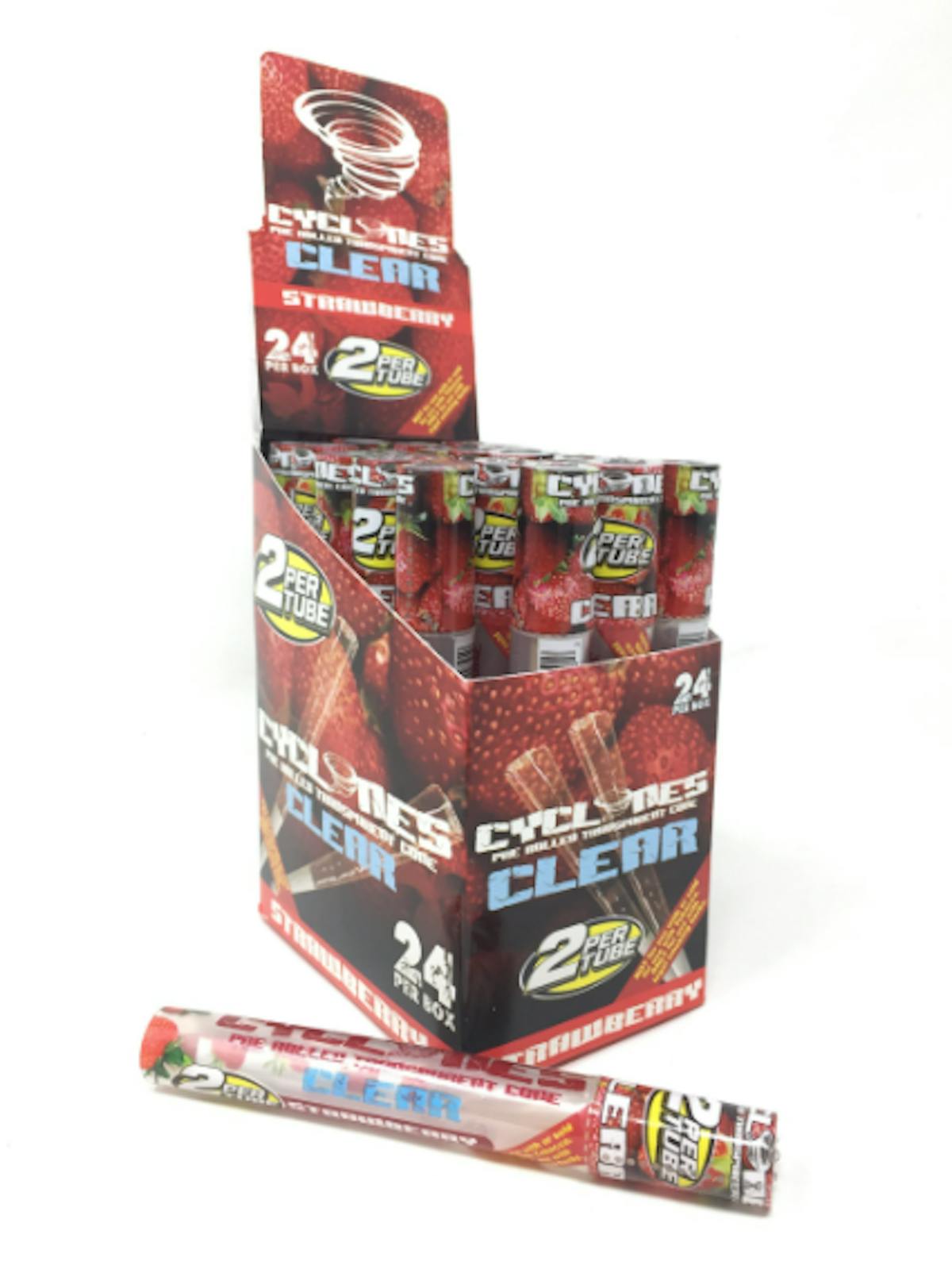 Photo of Cyclones Clear Strawberry 2pk Cones
