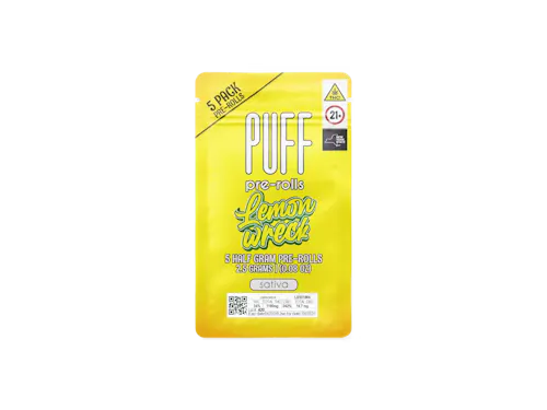 Lemon Wreck – sativa – 5 pack pre-rolls – 2.5 gram-active