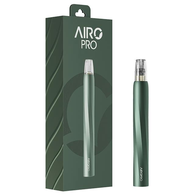 AiroPro is the gold standard for smoothness, consistency, and power. Its sculpted, virtually unbreakable unibody design delivers a balanced, durable experience, while signature haptic feedback helps reduce clogs without distracting lights or buttons. Engineered as a true closed-loop system, AiroPro hardware and oil work together seamlessly, with universal compatibility across every AiroPod, past and present. An intelligent airflow system delivers increased vapor, while USB-C charging offers added convenience. Available in five premium metallic finishes—Ice White, Satin Titanium, Forest Green, Deep Indigo, and Stealth Black - and backed by a 365-day warranty.
