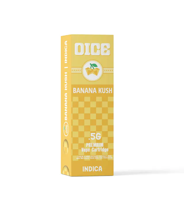 Dice Distillate Vape Cart Banana Kush .5g (indica, cartridges)