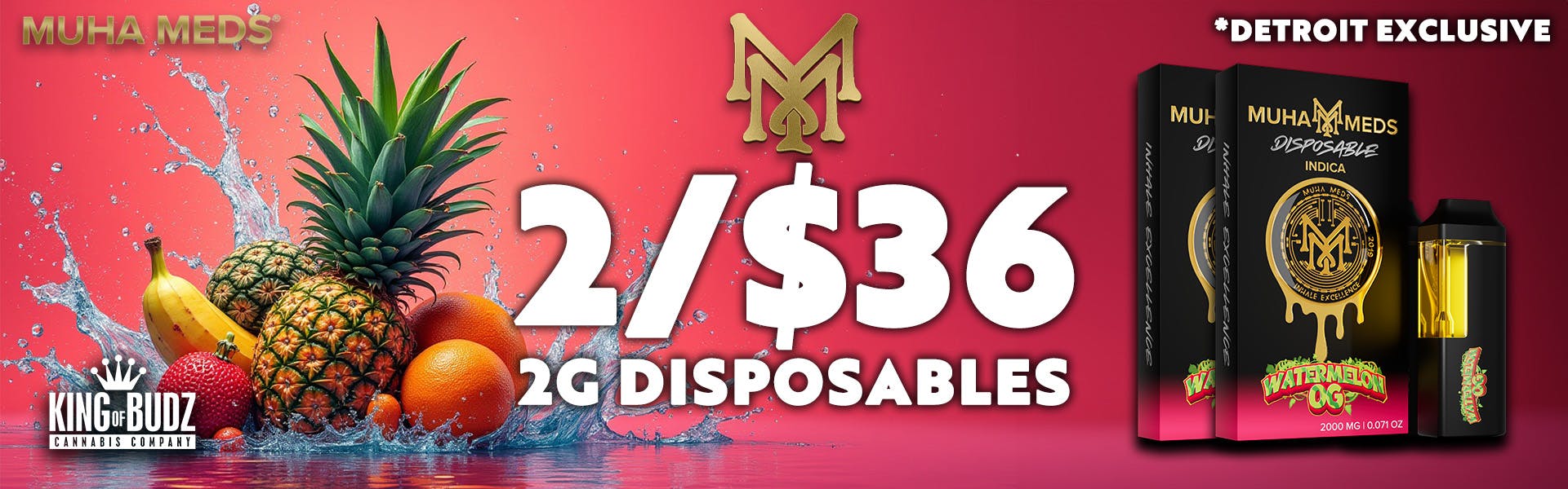 DET - Muha Med 2g Disposable 2/$36