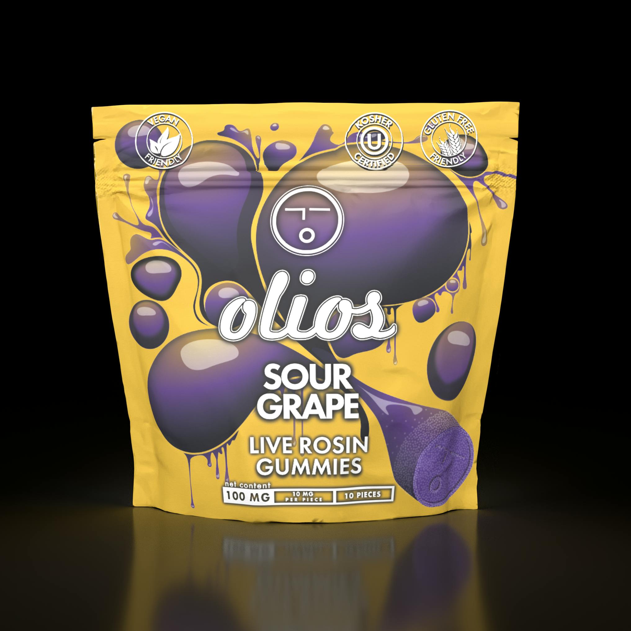 Olio - Live Rosin Gummies - Sour Grape - 100mg at Silk Road NYC, Jamaica Queens
