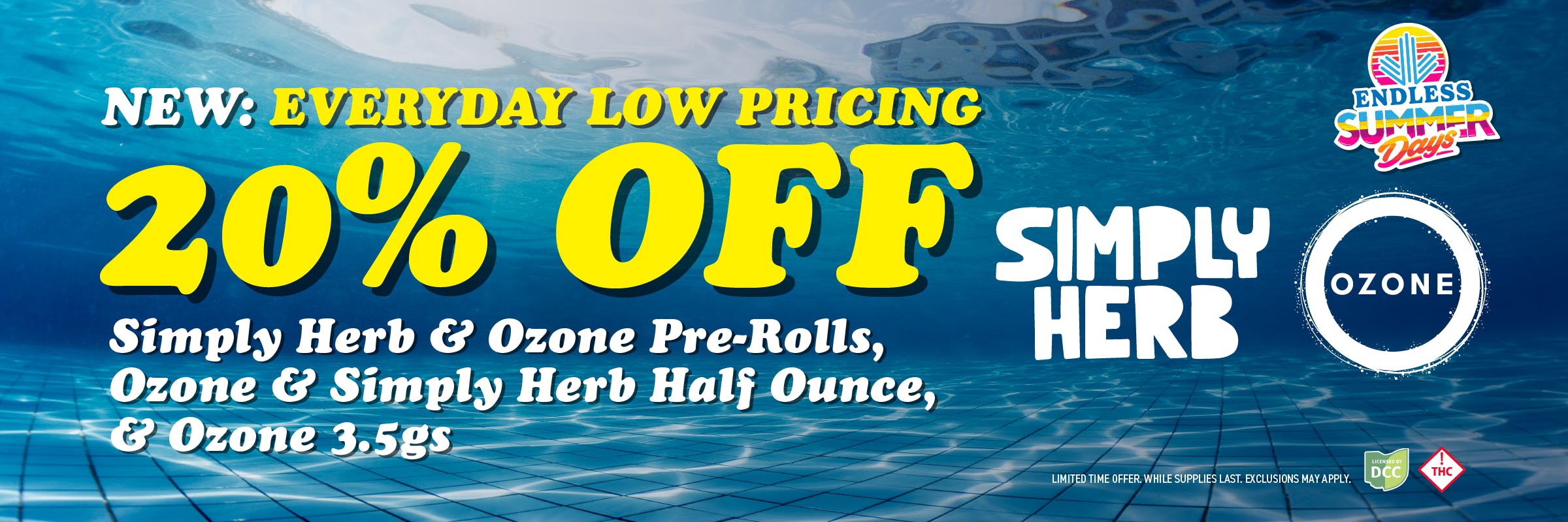 20% off: Ozone + SH Pre-Rolls, Ozone 3.5g, & Ozone + SH 14g 
