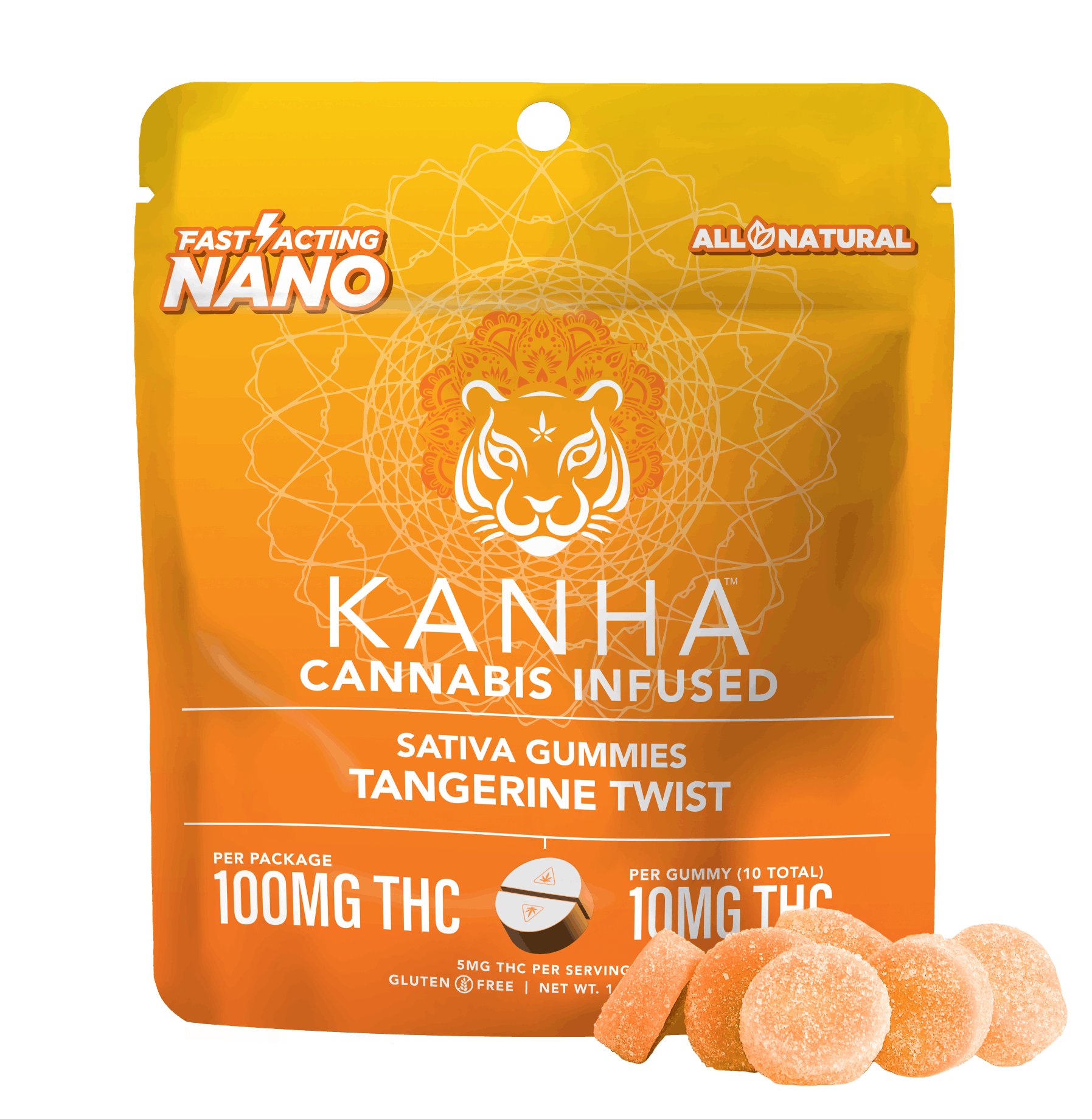 Tangerine Twist (S) Fast Acting Nano Gummy 100mg • Potency