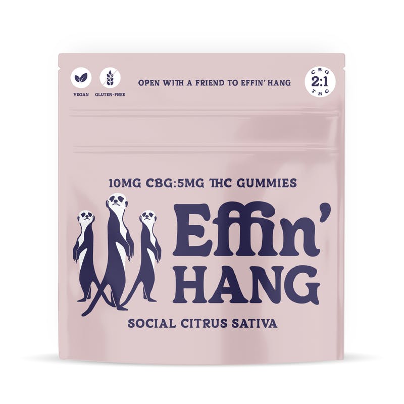 Product Effin' Hang Social Citrus Sativa Gummies 2:1 CBG:THC- 20 Pack
