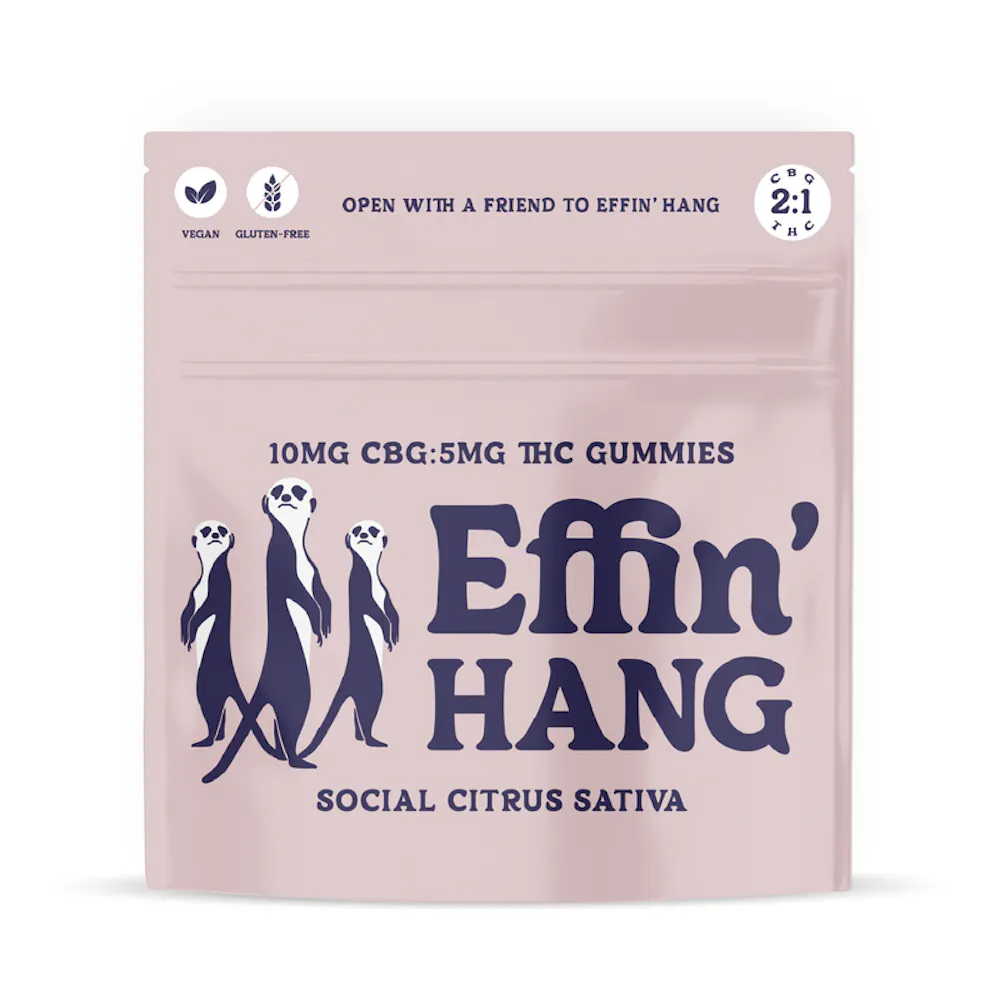 Product Effin' Hang Social Citrus Sativa Gummies 2:1 CBG:THC- 20 Pack