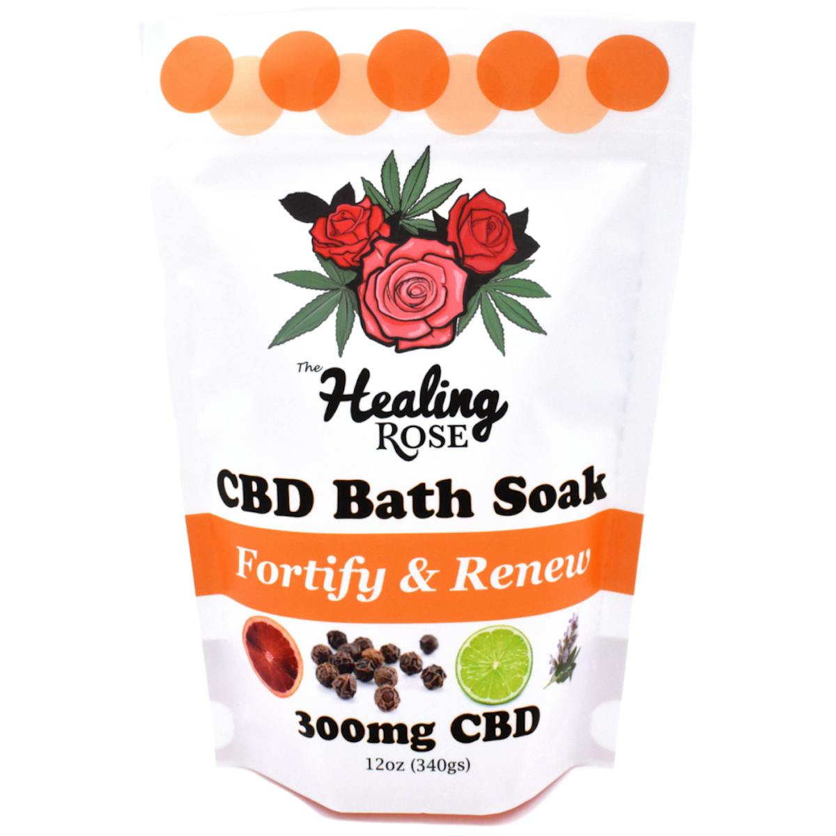 Photo of The Healing Rose Fortify & Renew CBD Bath Soak 300mg 12oz