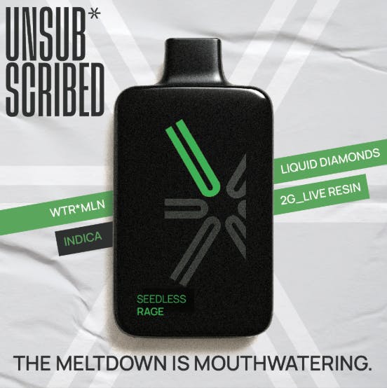Product: Seedless Rage | 2g | Disposable | Liquid Diamonds & Live Resin | Unsubscribed
