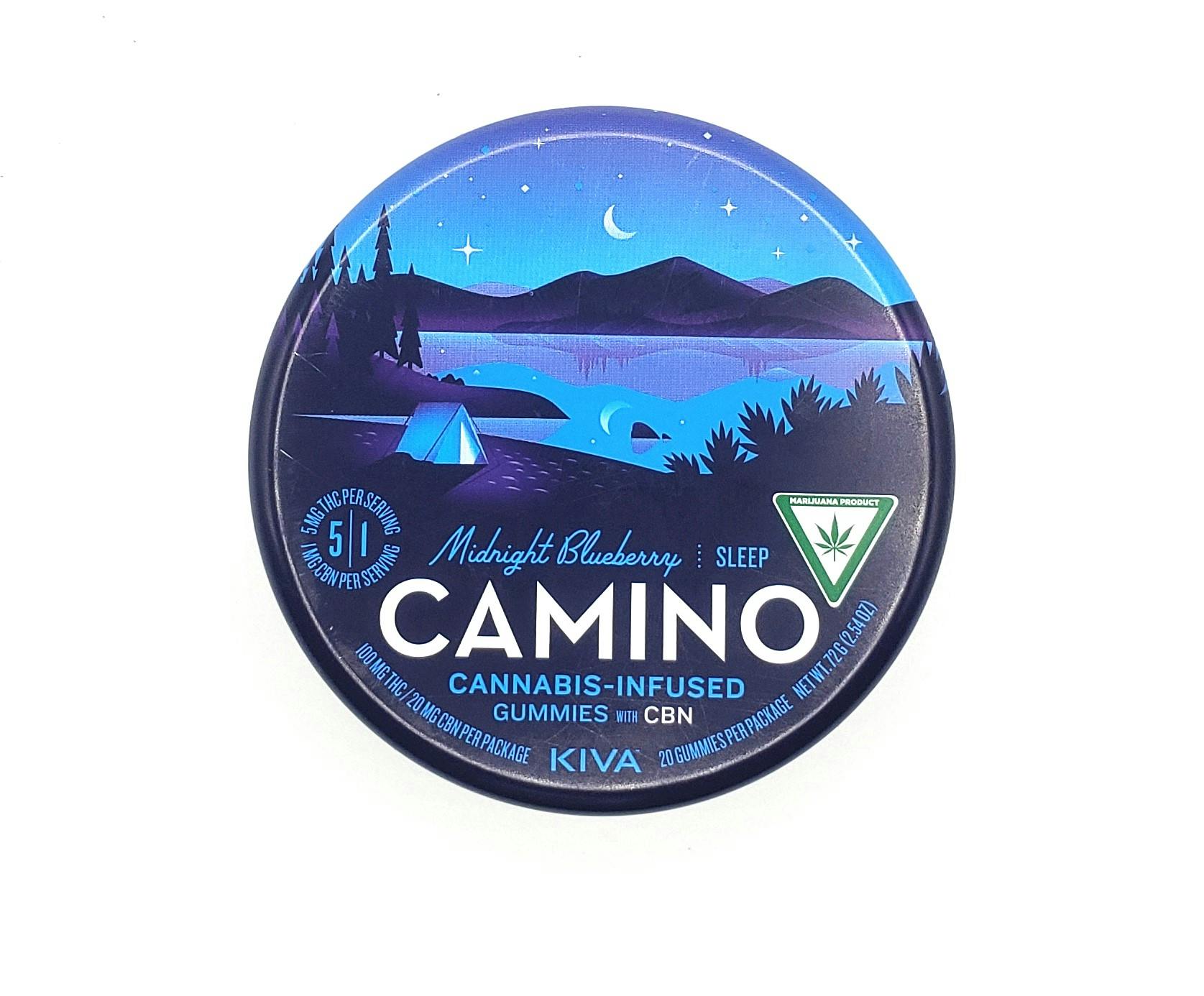 Product: 5:1 | Midnight Blueberry | 5mg THC x 1mg CBN | 20pk | Camino