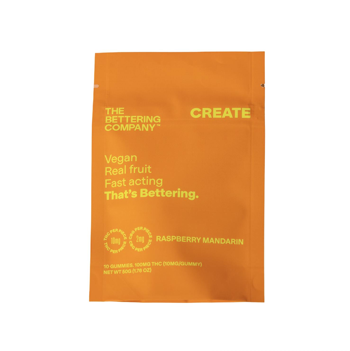 Bettering Co. Create | Raspberry Mandarin | 10:2 | 10pk - EDIBLES cannabis product, .1g