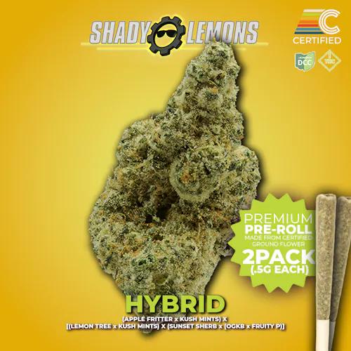 Certified Cultivators | Shady Lemon 2pk 0.5g Pre Roll (SSU)-1