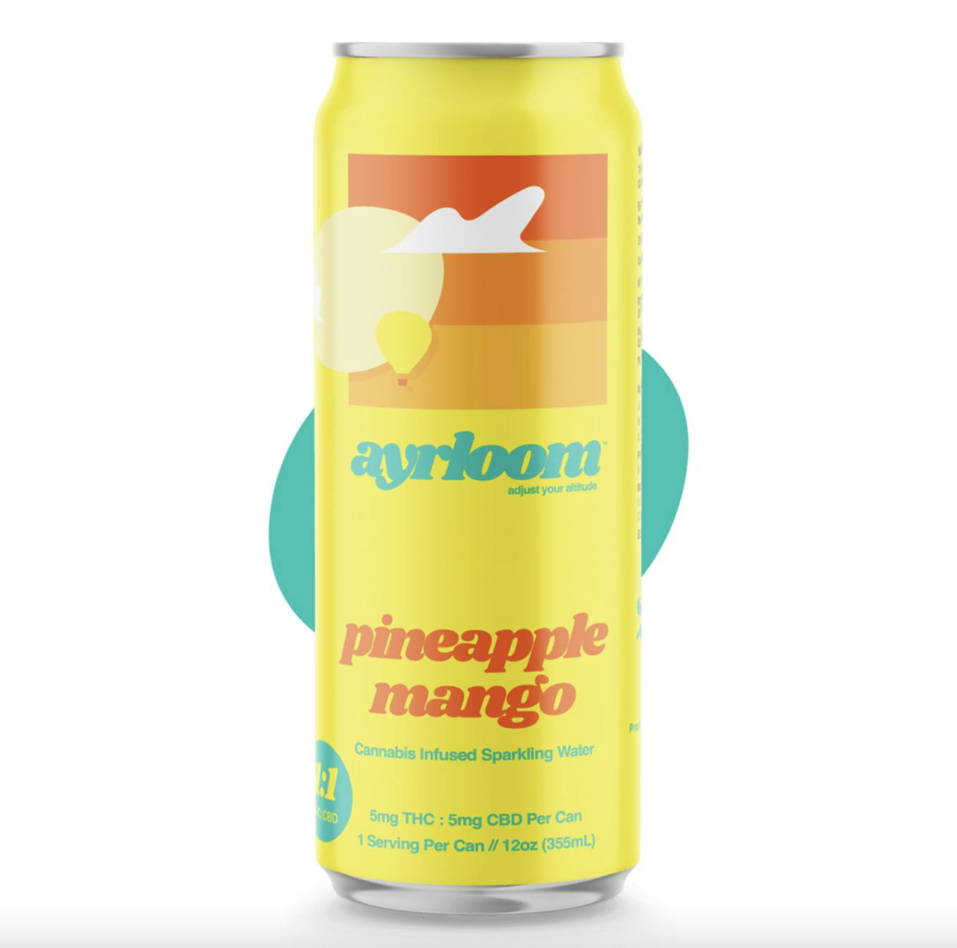 Ayrloom- Infused Beverage 2:1 10mg THC 5mg CBD V,GF- Pineapple Mango-1