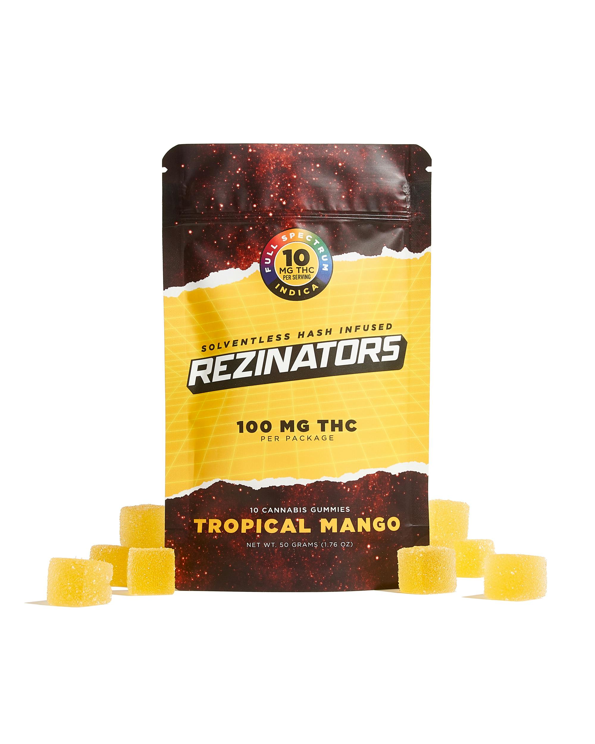 image of Tropical Mango | Solventless Hash Gummies | 100mg | 10pk