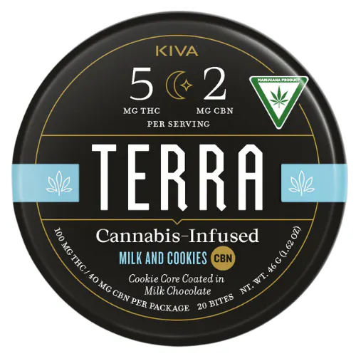Kiva Confections Terra Bites Milk & Cookies 100mg THC : 40mg CBN