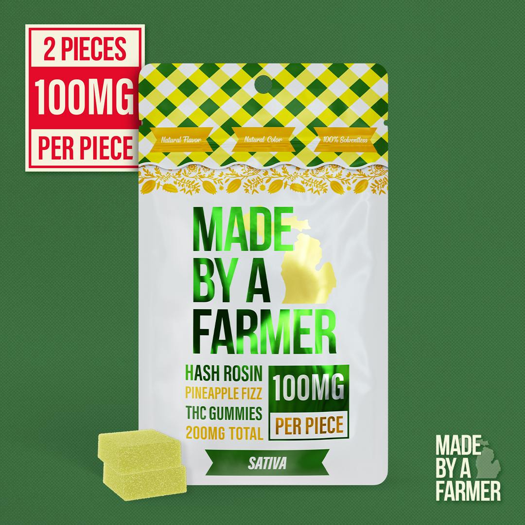 Made By A Farmer - 2pk Hash Rosin Gummies - (200mg) - **PINEAPPLE FIZZ** (2/$11)
