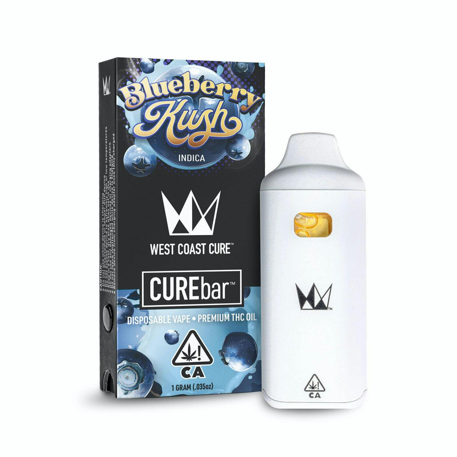 West Coast Cure Disposable BlueBerry Kush Cure Bar