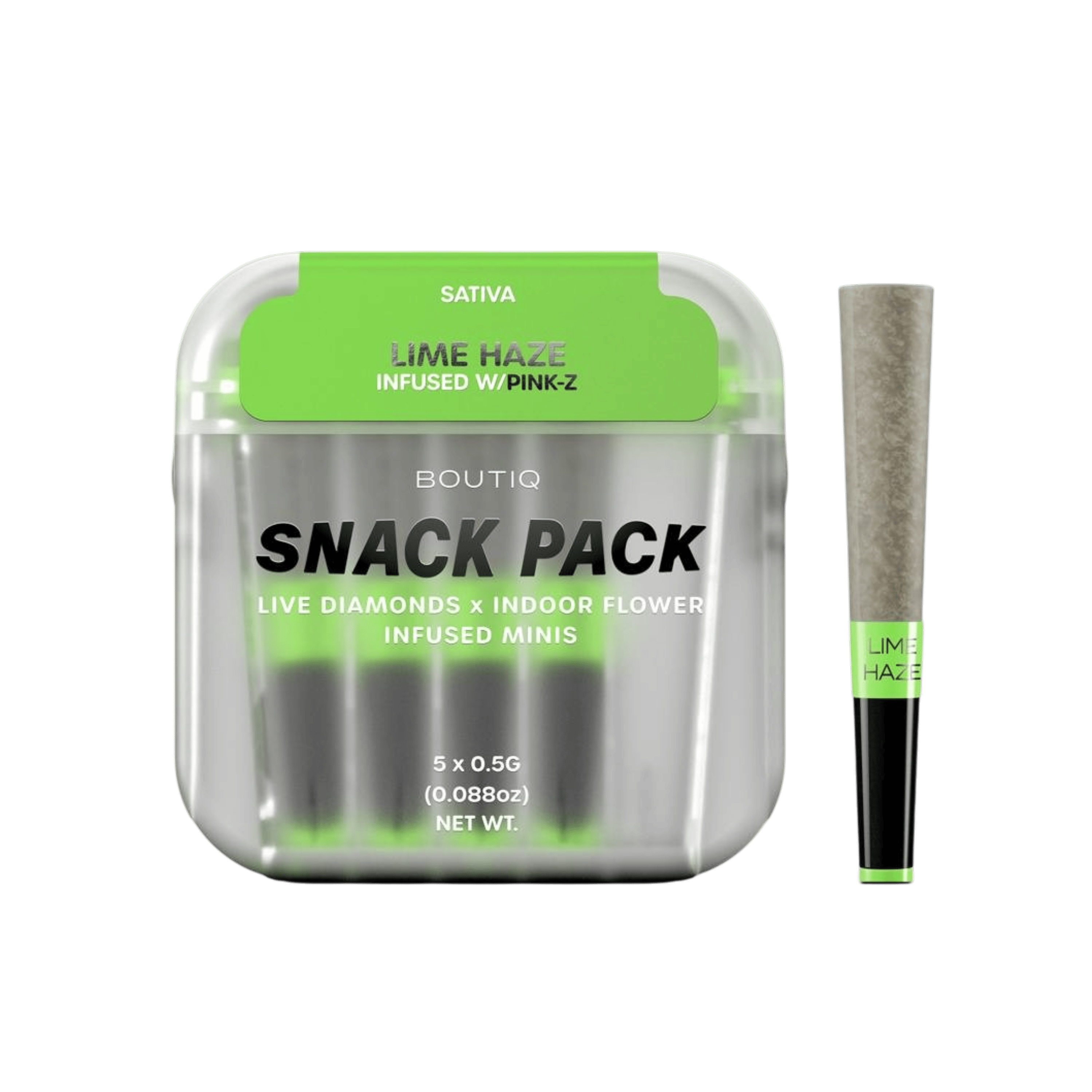 Lime Haze x Pink Z 5pk Diamond Infused Prerolls - The Flowery NY