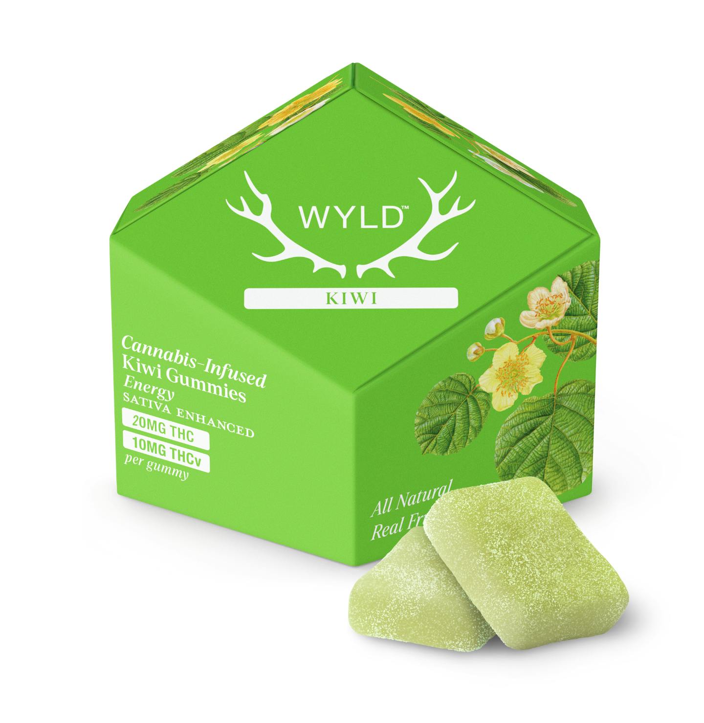 WYLD - 200mg THC: 100mg THCv Gummies - Kiwi