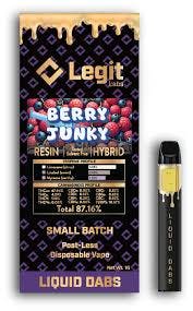 Product: Legit Labs | Cured Resin Disposable - 1g - Berry Junky