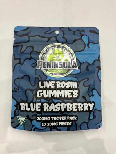 Peninsula - 200mg Live Rosin Gummies - Blue Raspberry - EDIBLES by Peninsula Gardens at King of Budz