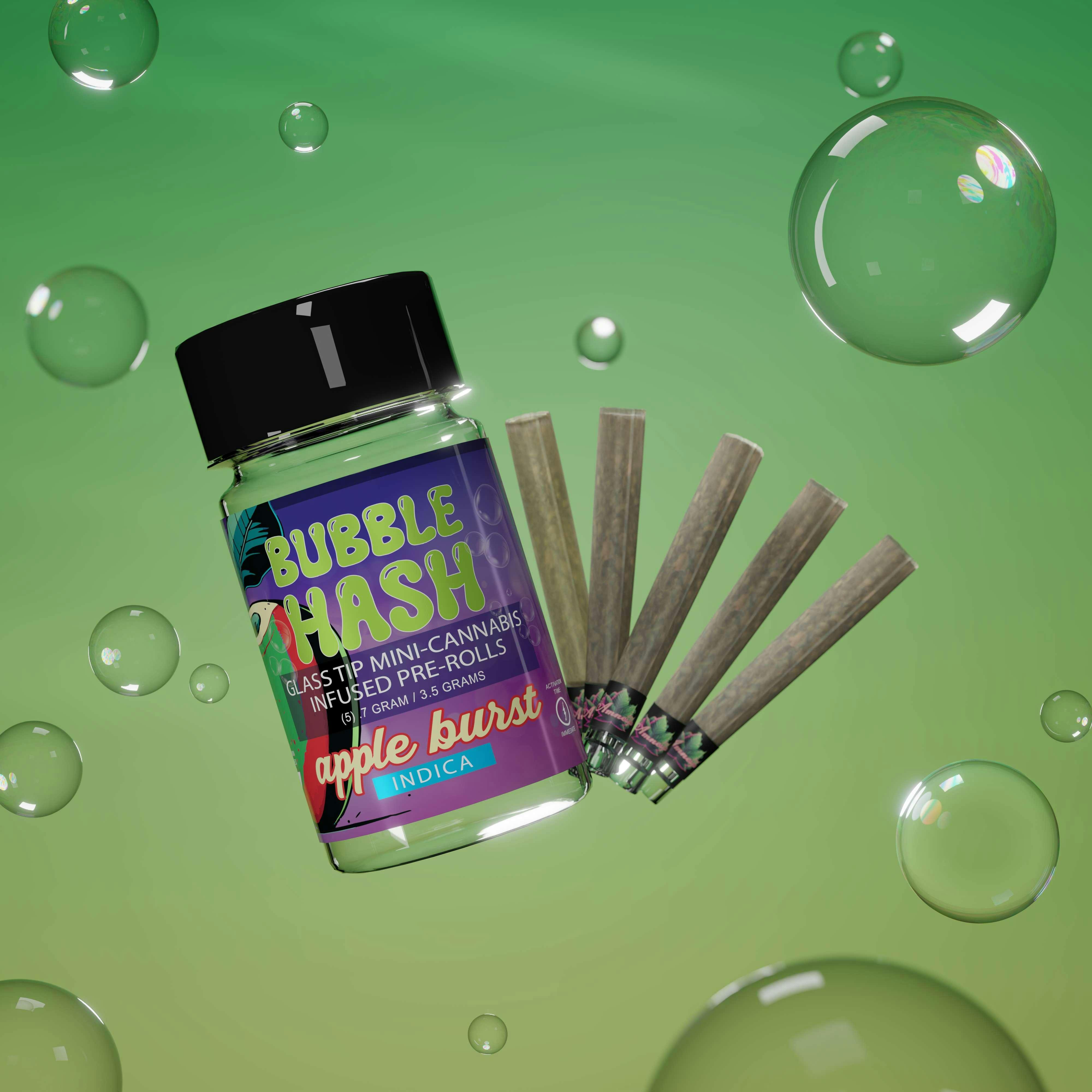Amnesia - 5-Pack .7g Bubble Hash Infused Prerolls - Apple Burst