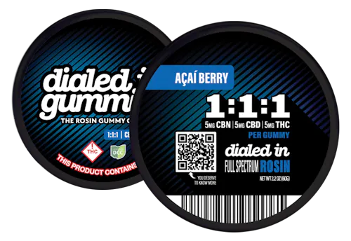 Dialed In: 1:1:1 THC:CBD:CBN Acai Berry – Gummies 20pk 100mg-1