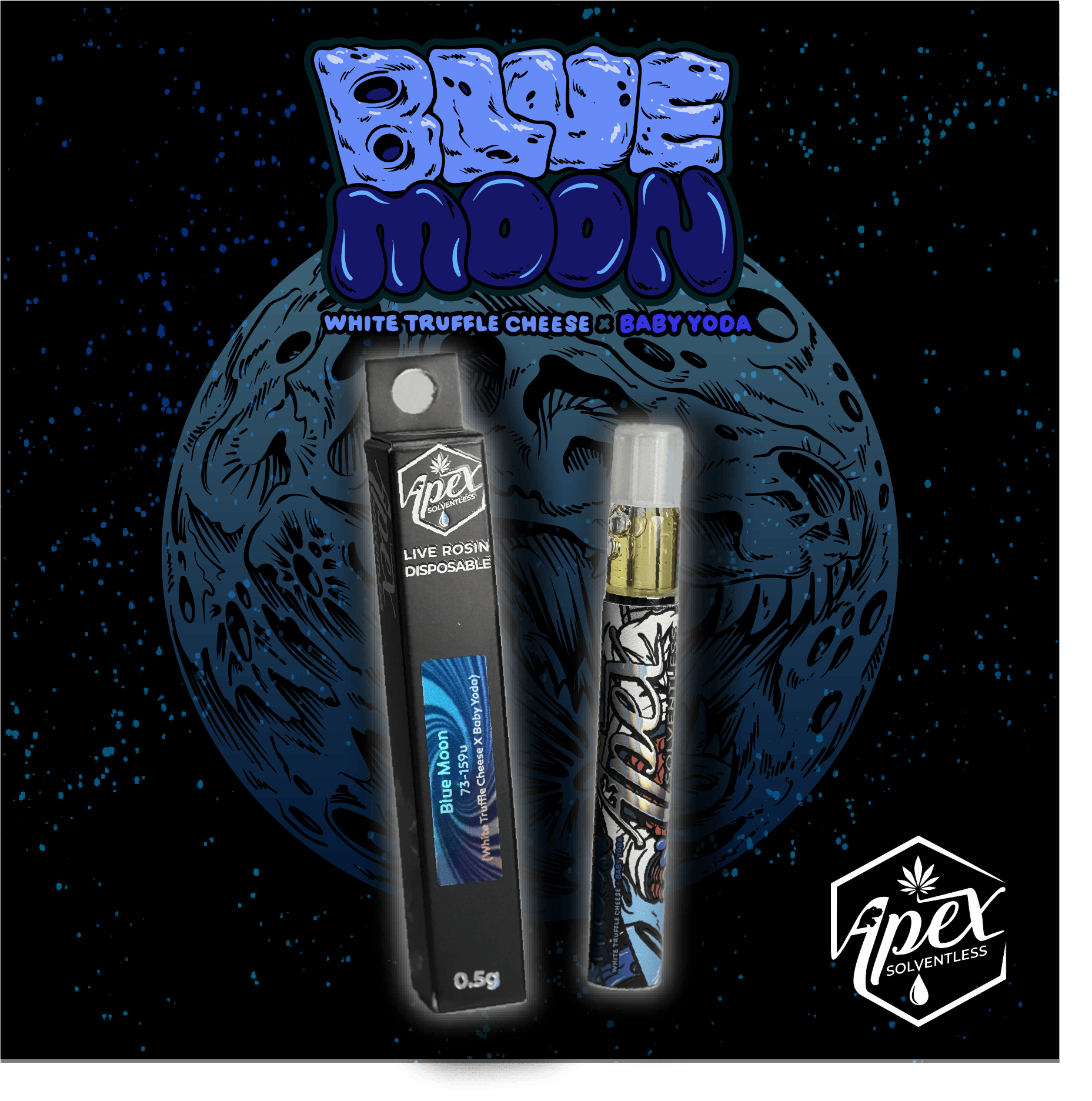 Apex - .5g Hash Rosin Disposable - Blue Moon